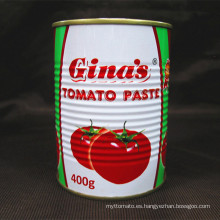 precio barato 70g 210g 400g 800g 2200g Envases de estaño Orgánico enlatado 22-24% 28-30% Brix pasta de tomate, salsa de tomate, puré de tomate